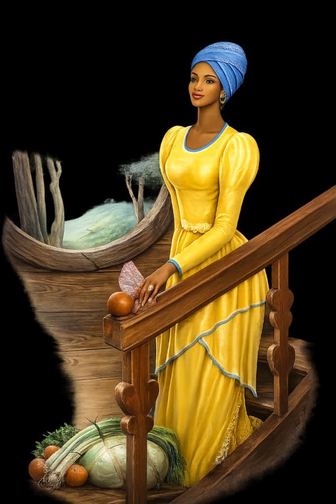 Représentation artistique contemporaine de Marie-Claire Heureuse Félicité Bonheur, première impératrice d’Haïti.